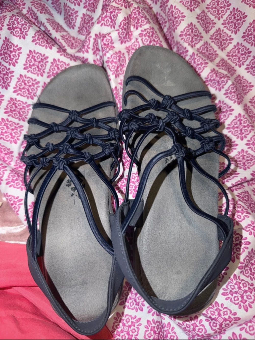 Women’s Navy Strappy Knot Sandals